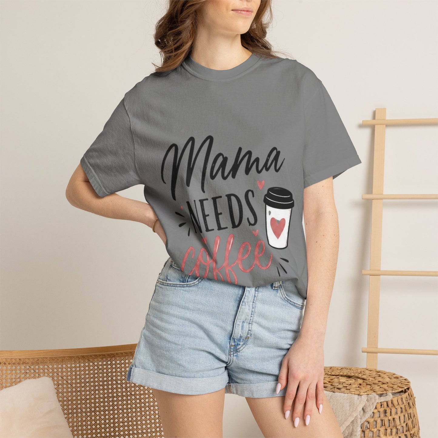 Mama Needs Coffee T-Shirt — Funny Mom Coffee Tee, Cute Espresso Cup Design
