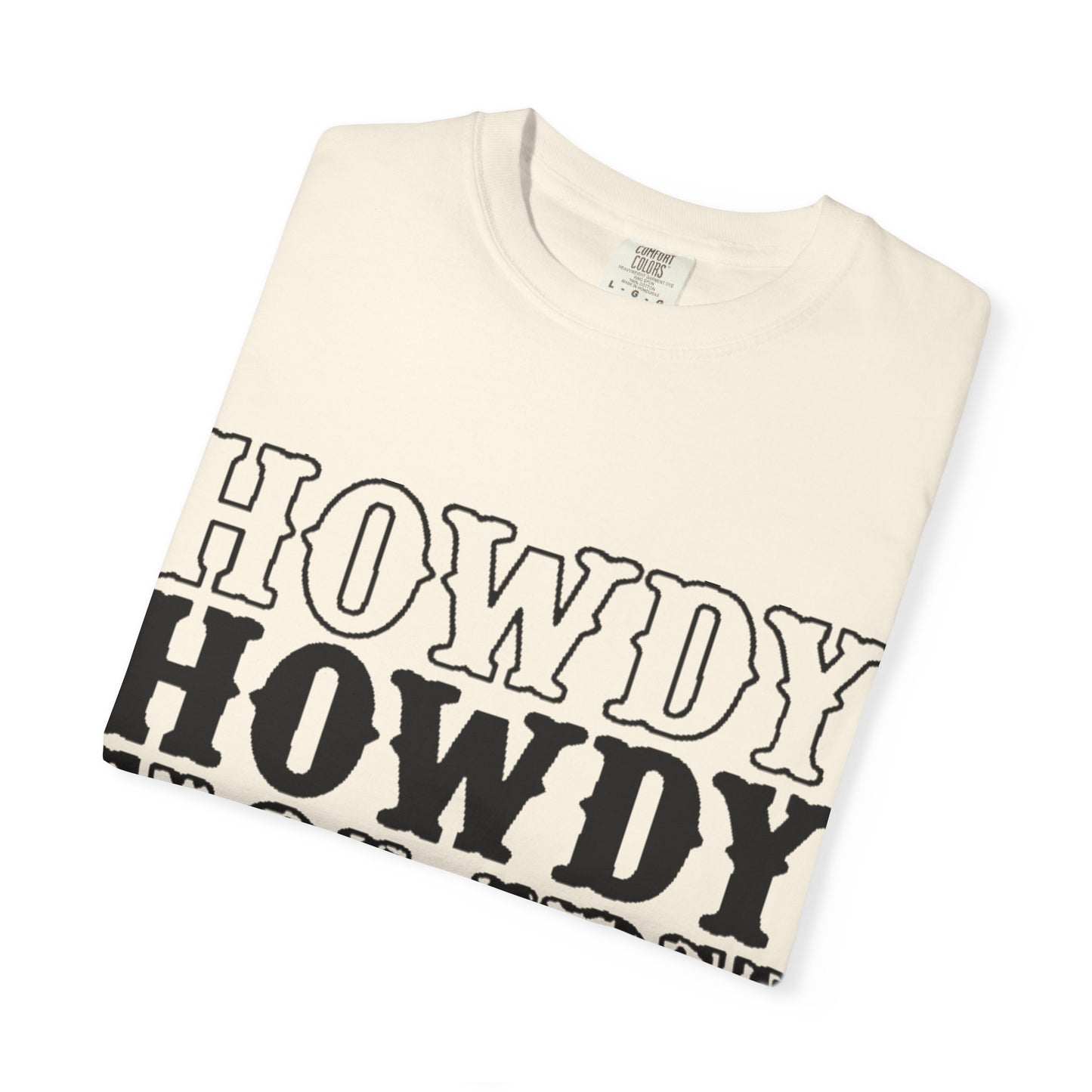 Howdy Repeat Tee — Vintage Western Lettering T-Shirt