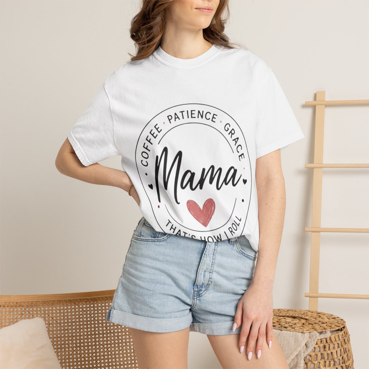 Mama Coffee Patience Grace T-Shirt — "Mama That's How I Roll" Mother's Day Tee