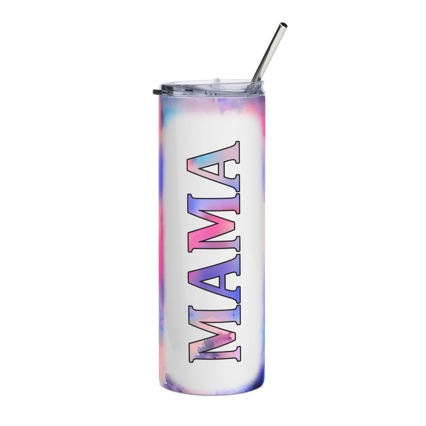 Mama 20oz Stainless Steel Tumbler — Pastel Tie-Dye Insulated Travel Cup