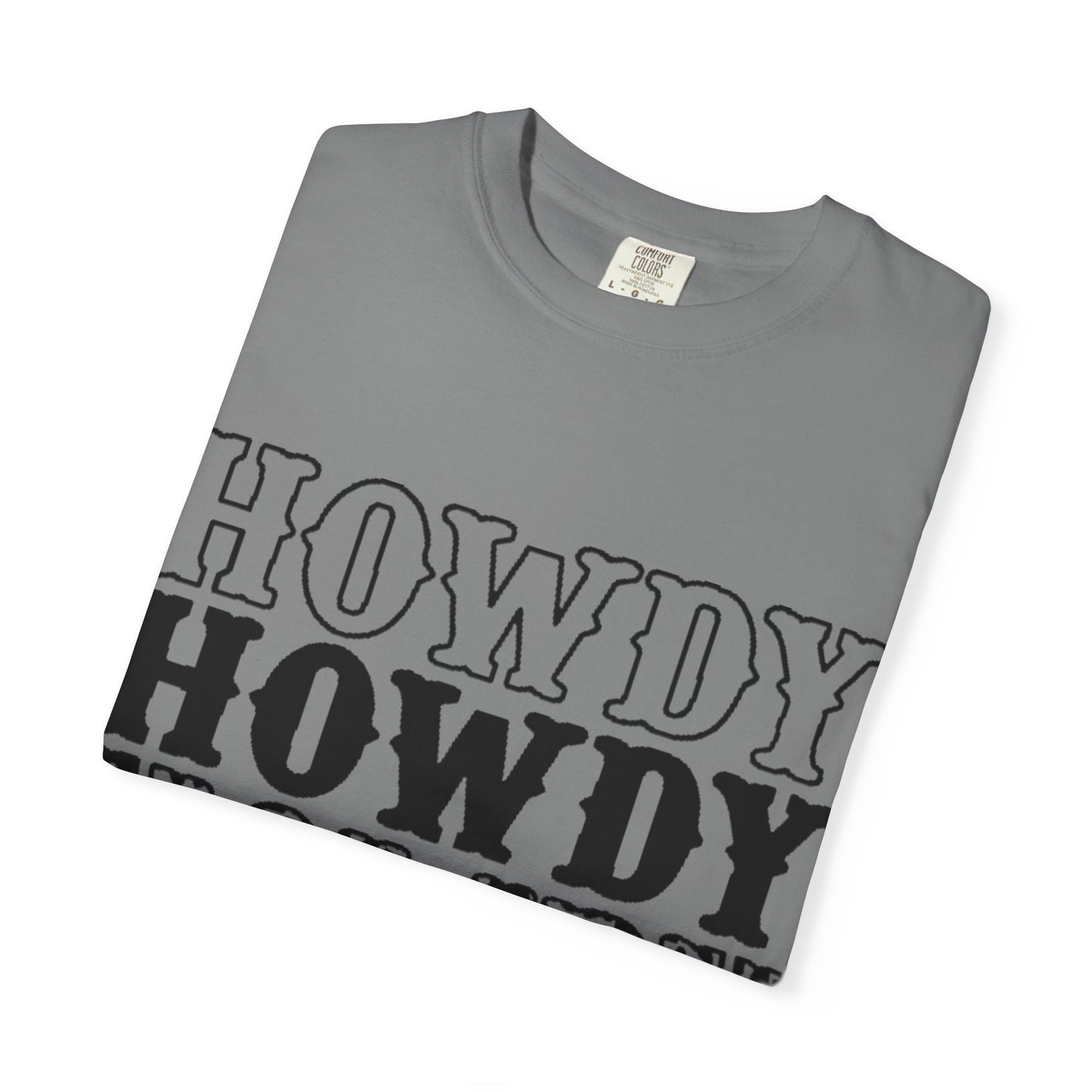 Howdy Repeat Tee — Vintage Western Lettering T-Shirt