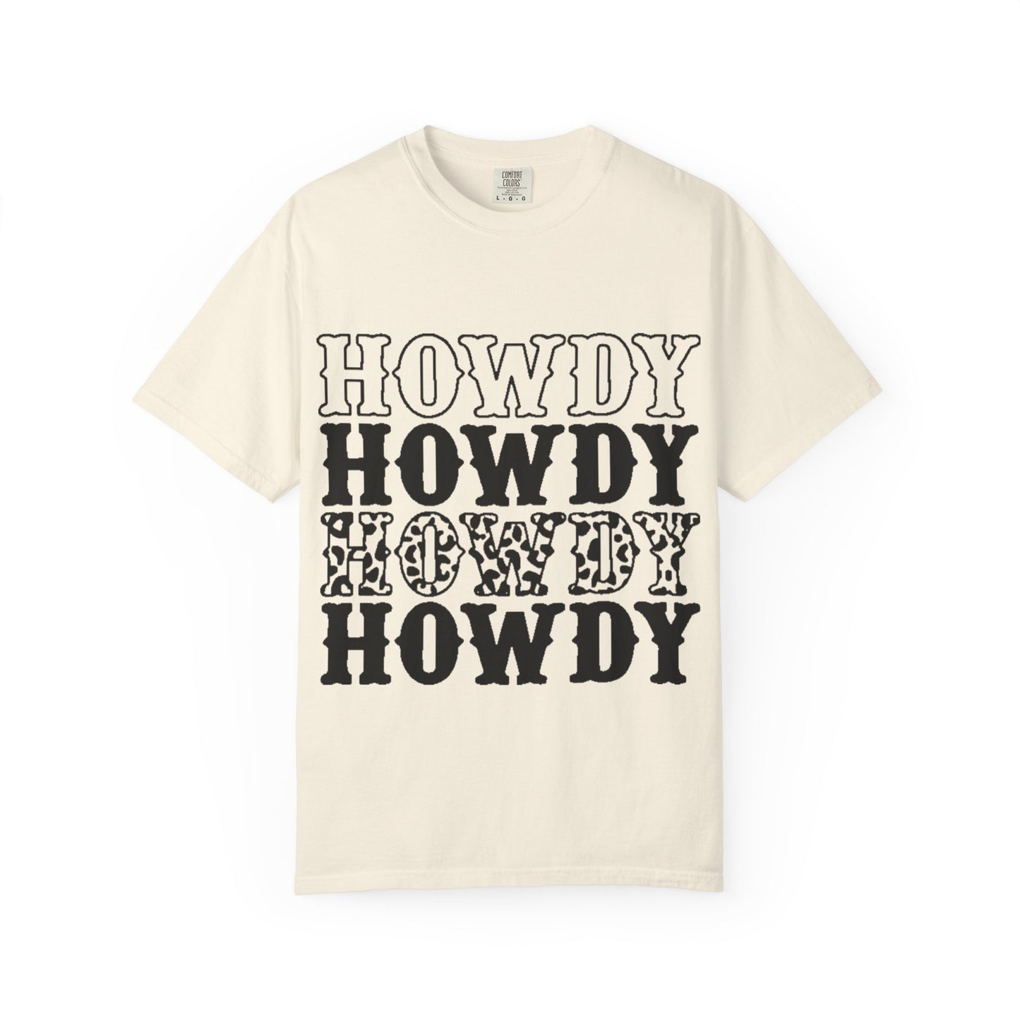 Howdy Repeat Tee — Vintage Western Lettering T-Shirt