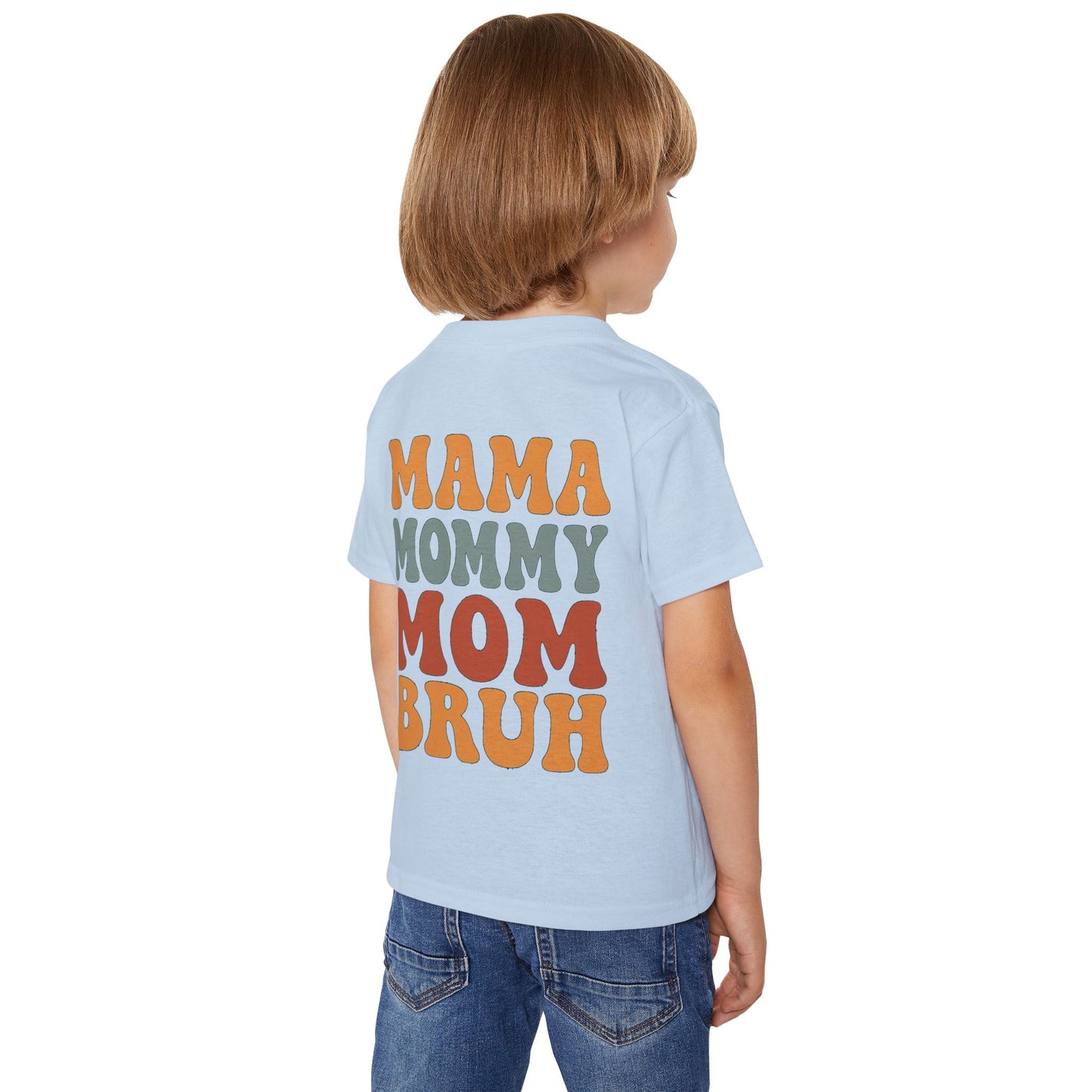 Toddler T-Shirt — Retro “Mama Mommy Mom Bruh” Graphic (Cute Family Gift)