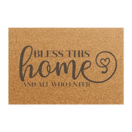 Bless This Home Doormat – Cozy Welcome Coir Entry Mat (Bless This Home & All Who Enter)