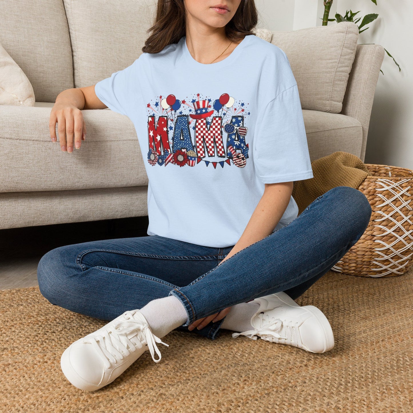 Mama Patriotic T-Shirt — Red White & Blue 4th of July Mom Tee