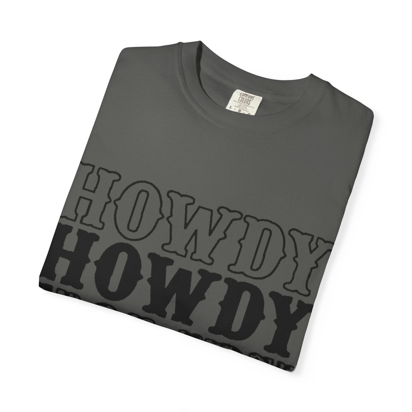 Howdy Repeat Tee — Vintage Western Lettering T-Shirt