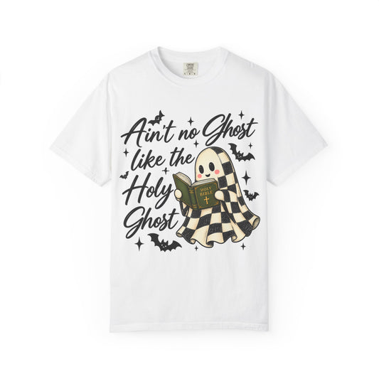 Holy Ghost Ghost Tee — "Ain't No Ghost Like the Holy Ghost" Cute Checkerboard Ghost Christian Halloween Shirt