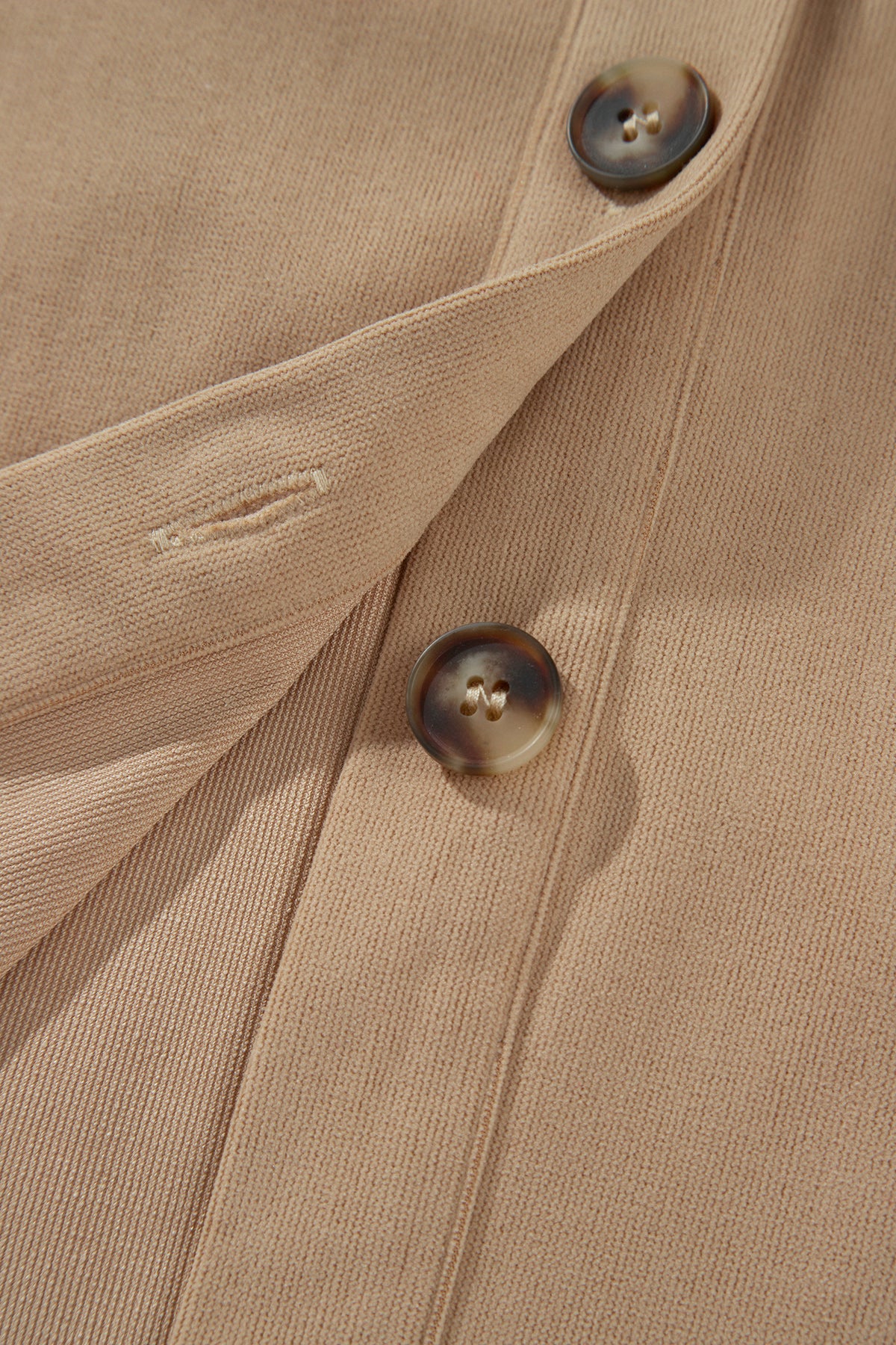Light French Beige Plaid Colorblock Shirt Collar Shift Shacket