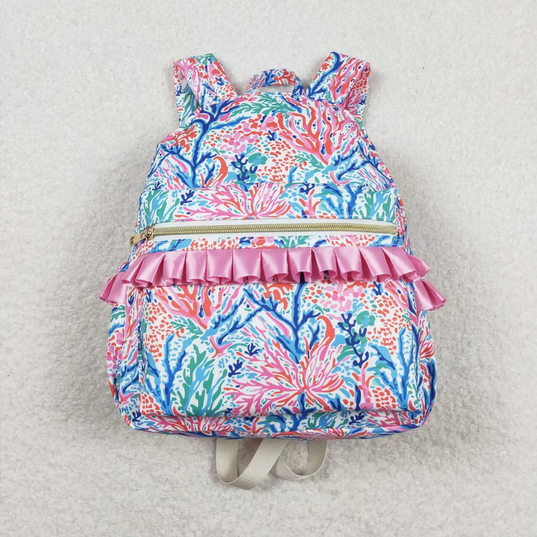 Coral Reef Print Ruffle Backpack