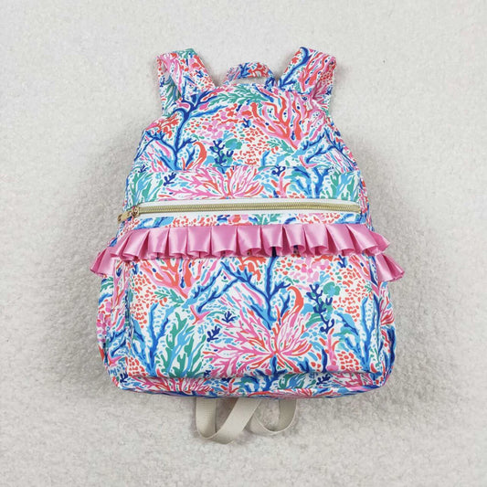 Coral Reef Print Ruffle Backpack