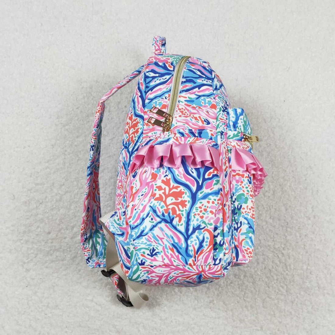 Coral Reef Print Ruffle Backpack