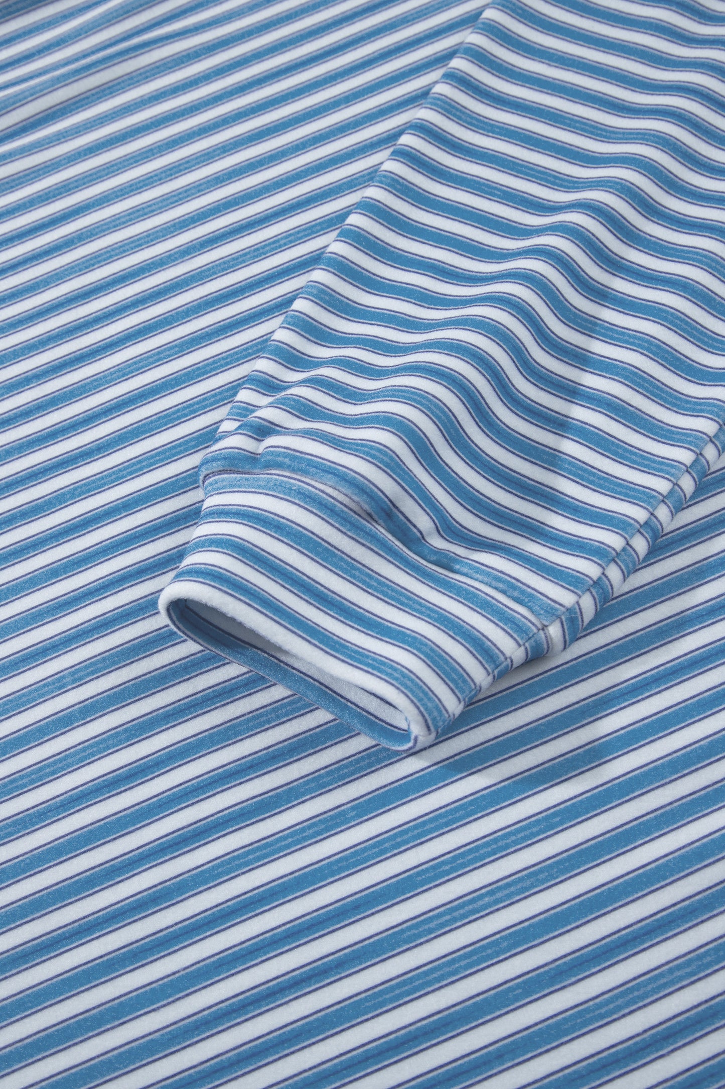 Sky Blue Stripe Long Sleeve Oversized Top Pocketed Casual Shorts Two Piece Set