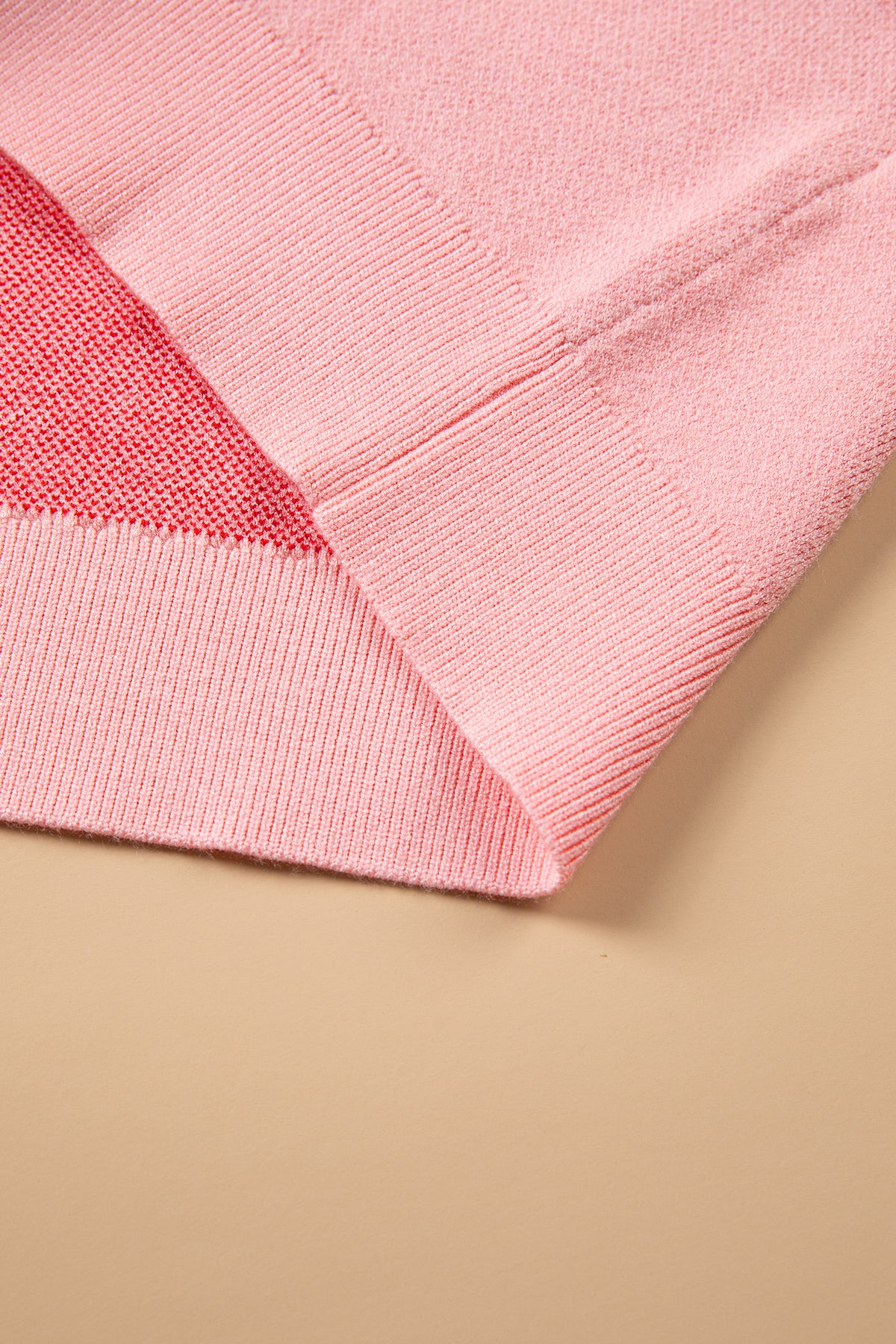 Gossamer Pink Drop Shoulder Round Neck Towel Embroidery Slogan Pullover Sweater